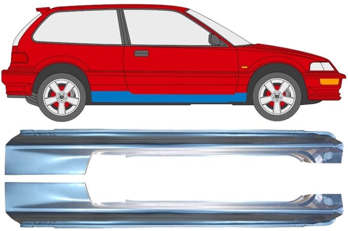 Volledige dorpel voor Honda Civic 1987-1991 / Links + Rechts / Set