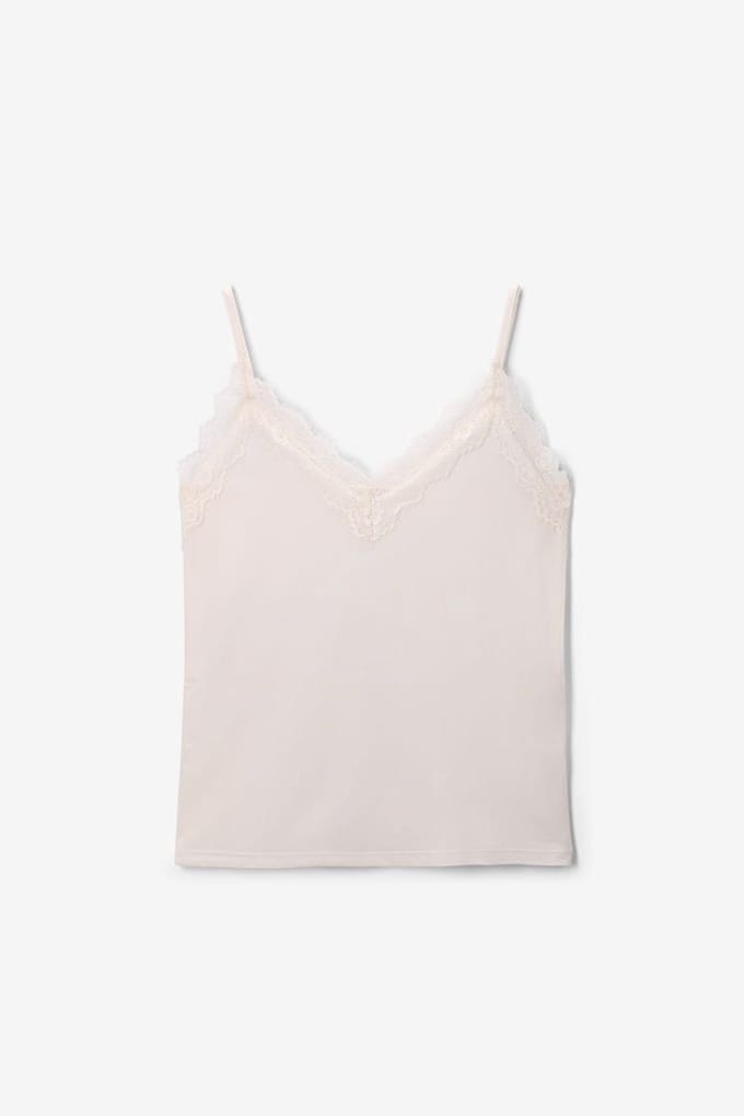 Sissy-Boy - Wit singlet met kant