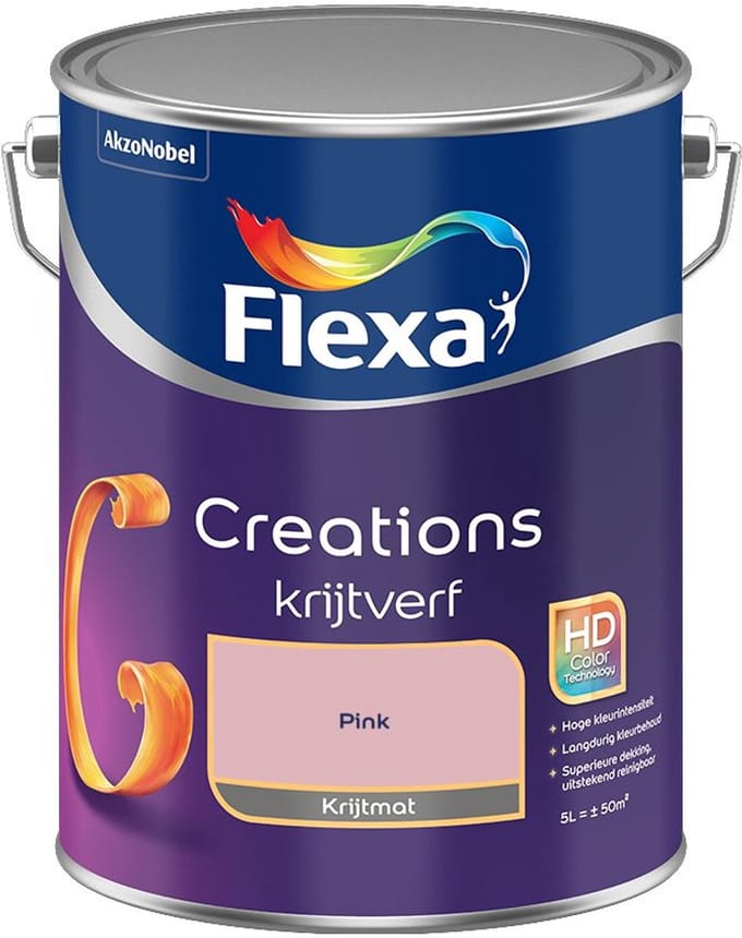 Flexa - Creations Muurverf Krijt - Pink - Mengverf - 5 L