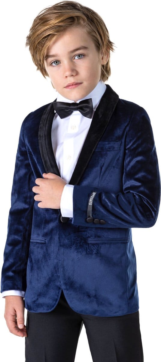 OppoSuits Deluxe Dinner Jacket - Deep Navy - Kids Blazer - Colbert - Blauw - Maat 6 Jaar