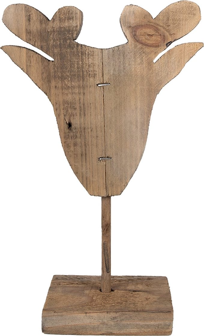 Clayre & Eef Decoratie Beeld Rendier 16x8x25 cm Bruin Hout