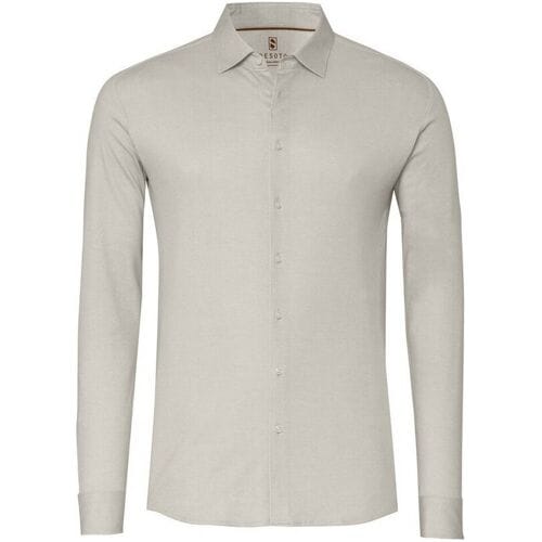Desoto Overhemd Casual Kent Solid Color Twill Beige / male