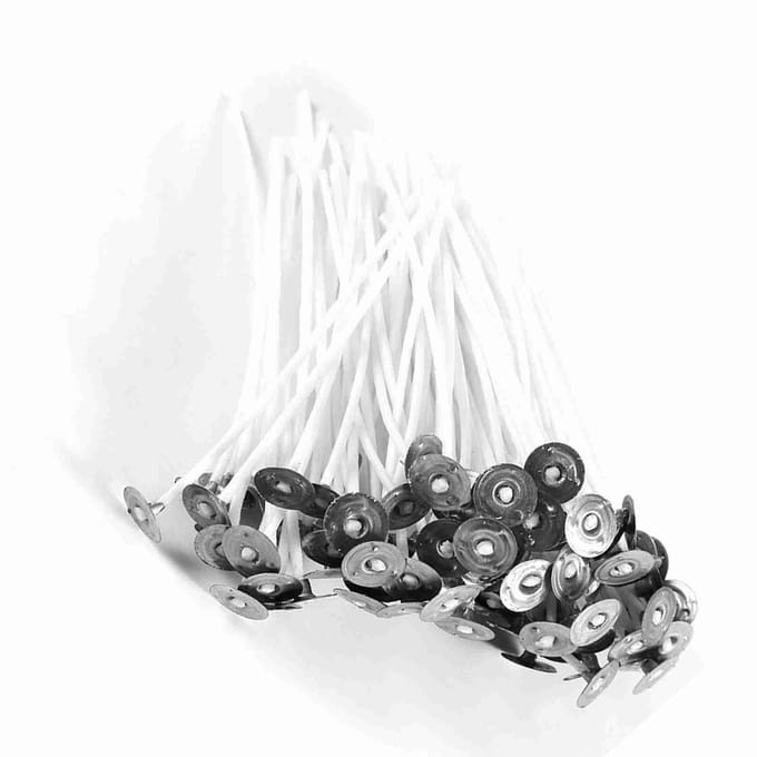100 Mèches Pré-cirées pour la Fabrication de Bougies Bougies chauffe-plat 10 cm de Long white