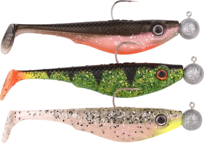Spro Iris Shad To Go UV Set Salt & Pepper/UV Perch/Olive 8cm (5g) (3 Stuks) - Shad