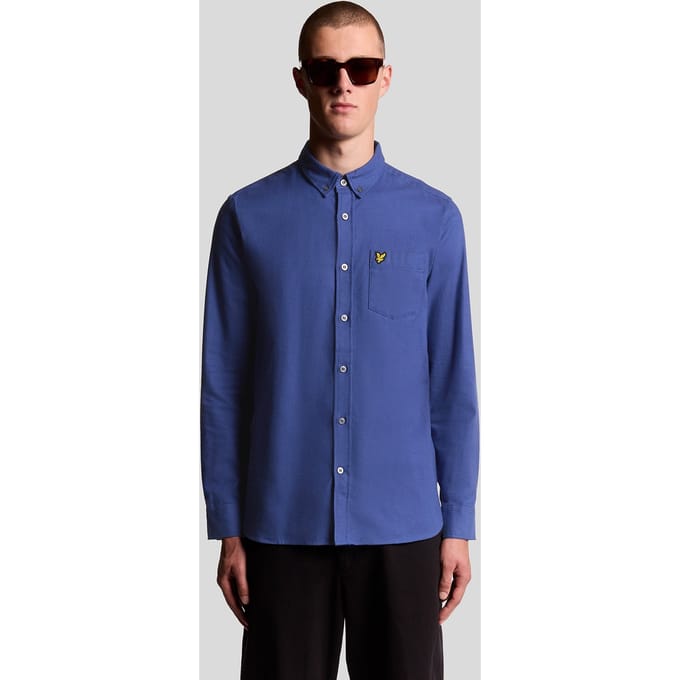 Lyle & Scott Plain Flannel Shirt Twilight Taglia: S | Camicie Outlet | Uomo