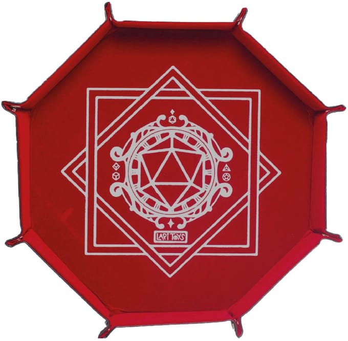 Lapi Toys - Pitjesbak XL - Dobbelsteenbak - Dice tray - Dobbelbak - Dobbelpiste - ⌀36 cm - Rood