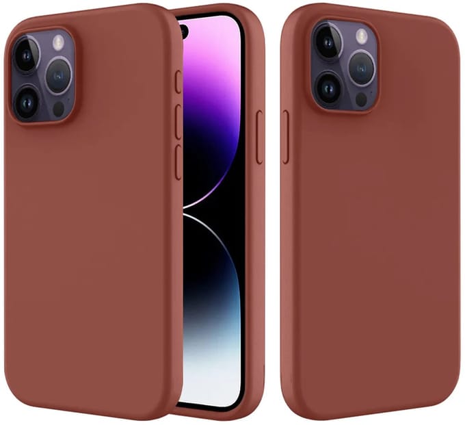 MobyDefend Hoesje - Geschikt voor iPhone 14 Pro Max - Matte Siliconen Backcover - Terracotta