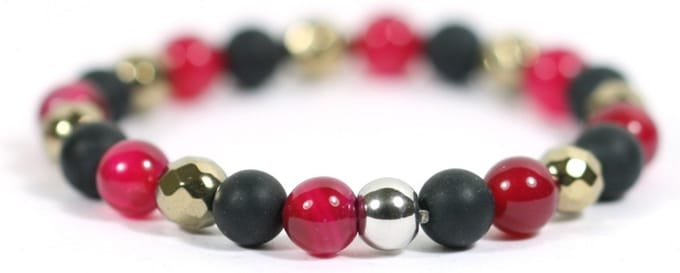 Dames armband agaat mix edelsteen 6mm - 17,5 cm Heaven Eleven