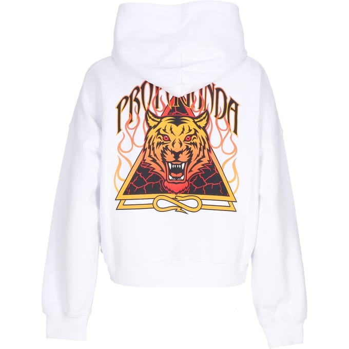 Dames lichtgewicht cropped hoodie W Triangle Bengala crop top hoodie wit