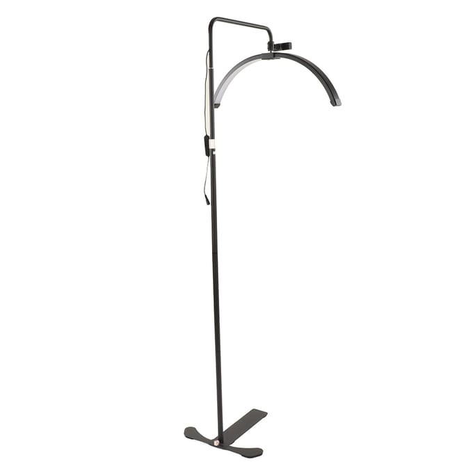 LED Halve Maan Vloerlamp Afstandsbediening Aluminium Verstelbare Staande Wimperlamp voor Wimperverlengingen black