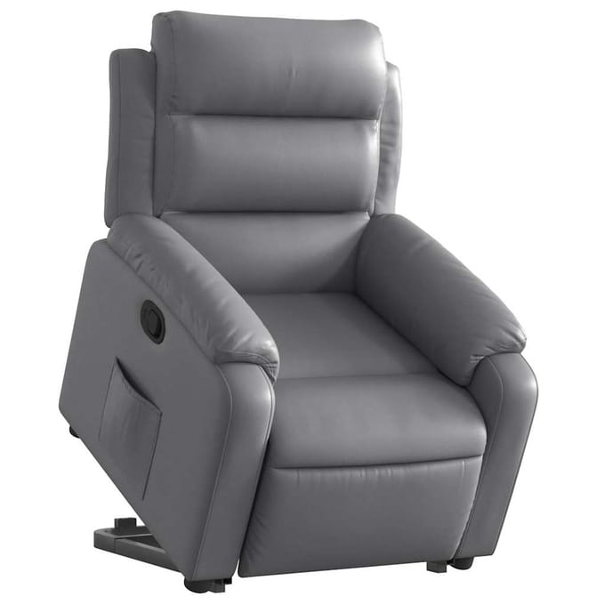 Vidaxl Sta-op Fauteuil, Grijs, Bekleed met Kunstleer