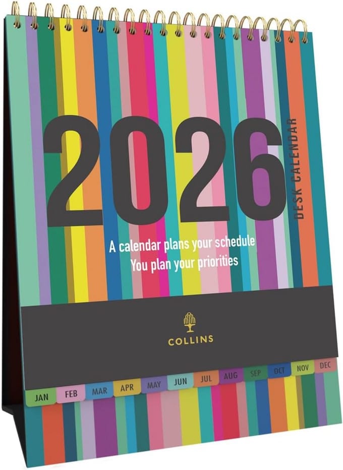 Maandelijkse Bureaukalender 2026 - Edge Rainbow Design - Extra Groot Formaat