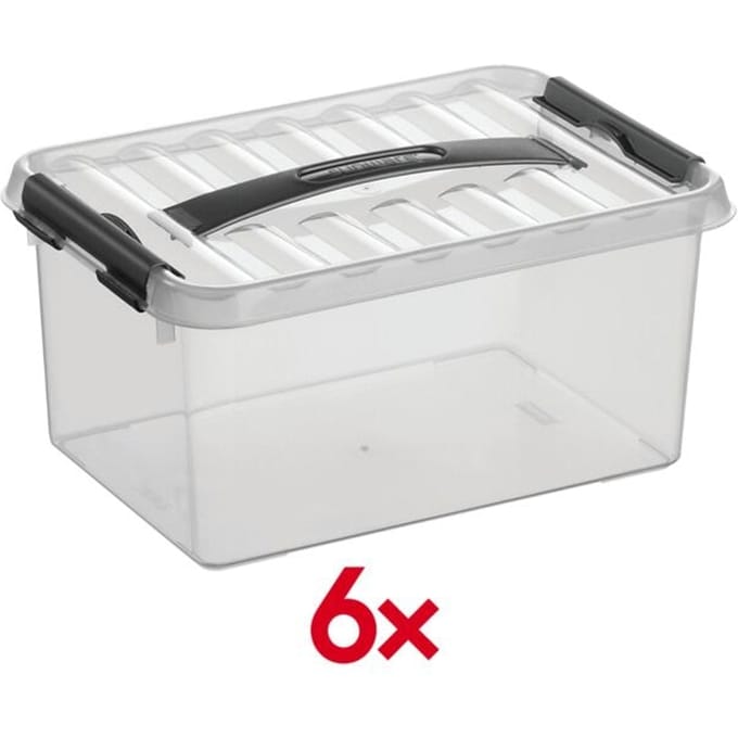 Sunware - Q-line opbergbox 6L transparant metaal - 30 x 20 x 14,3 cm