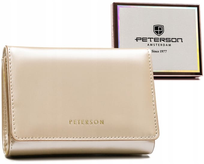 Peterson - Elegante Damesportemonnee - Eco-Leder - Horizontaal - Goudkleurige Accenten