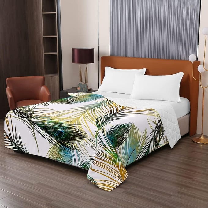 Gewatteerde Bedsprei Dubbel en King met Zachte Microvezel en 3D Veerprint