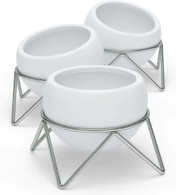 Umbra - Bloempot Potsy - set van 3 - wit keramiek