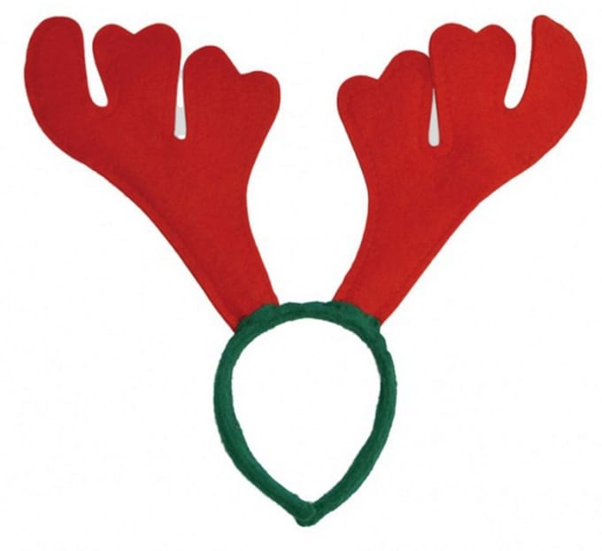 Rendier diadeem rood met groen