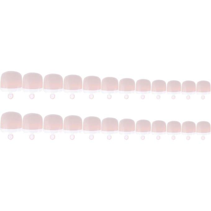 24 stuks valse teennageltips set Franse volledige dekking nep teennageltips voor doe-het-zelf manicure decoratie white
