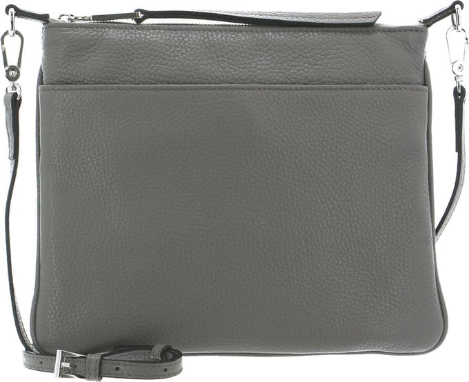 abro Leren Schoudertas Leather Adria Crossbody Bag Onefold Zinc Grijs