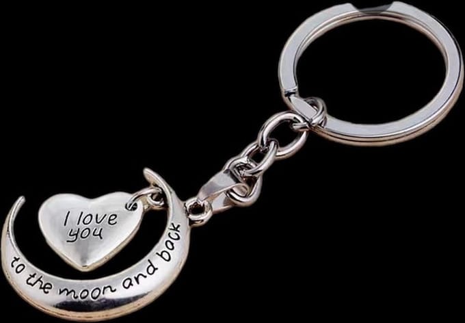 Sleutelhanger I LOVE YOU ( To The Moon And Back ) 6 x 3 cm