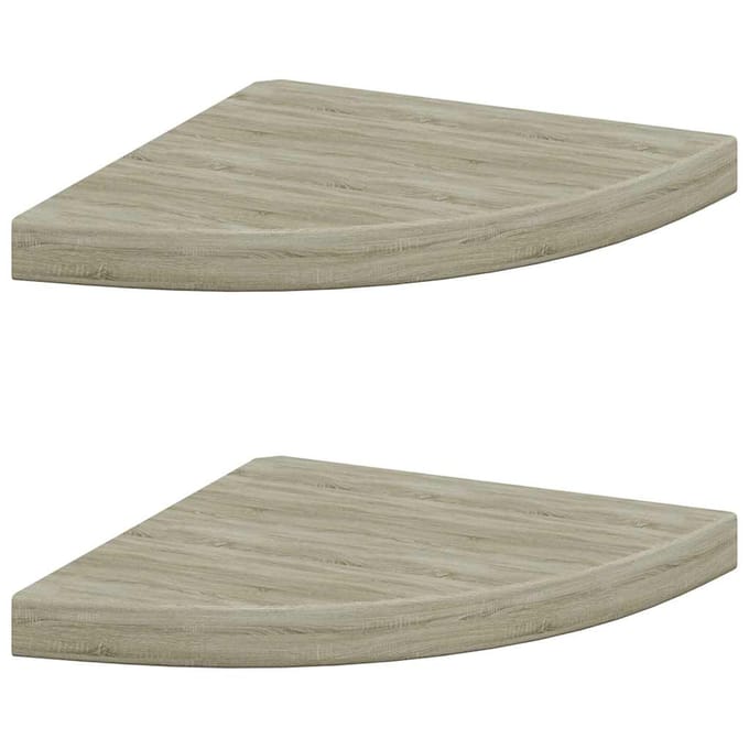 vidaXL - Hoekschappen - zwevend - 2 - st - 35x35x3,8 - cm - MDF - eikenkleurig