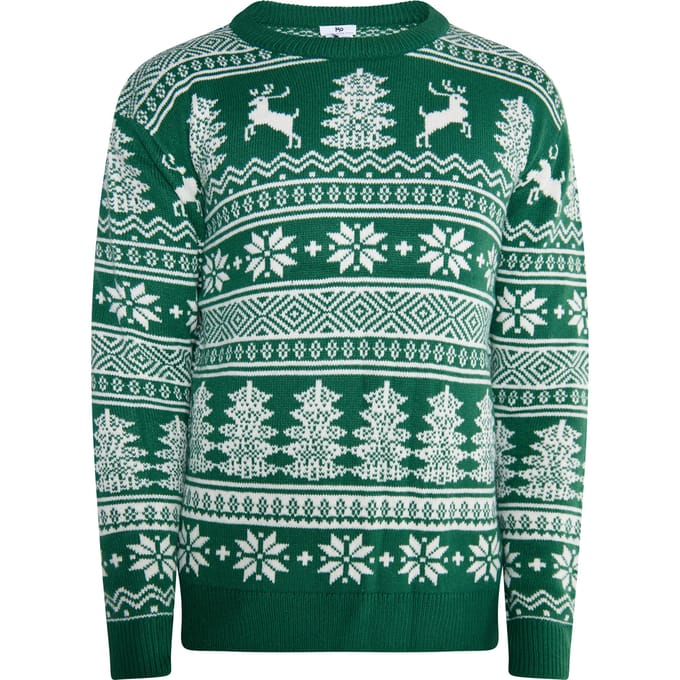 Mo Kersttrui Heren Groen Wit