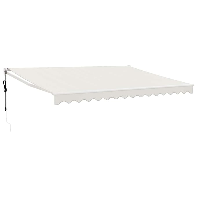 vidaXL - Uitschuifbare - luifel - Crème - met - Witte - Frame - 4 - × - 3 - m