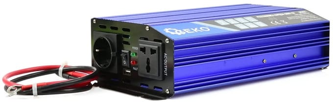 GEKO Pure sinusomvormer - 12V naar 230V - 1000/2000W - USB-aansluiting - Compact ontwerp