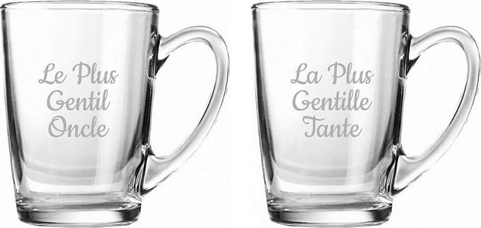 Theeglas gegraveerd - 32cl - Le Plus Gentil Oncle & La Plus Gentille Tante