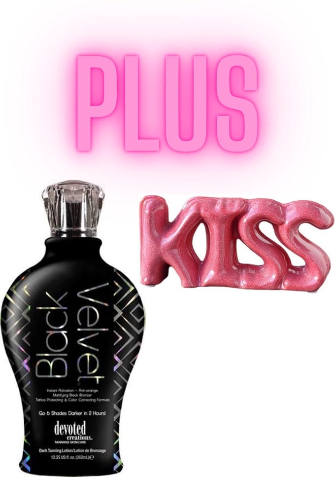 Devoted Creations Black Velvet 360 ml PLUS Deco Letters Kiss Roze