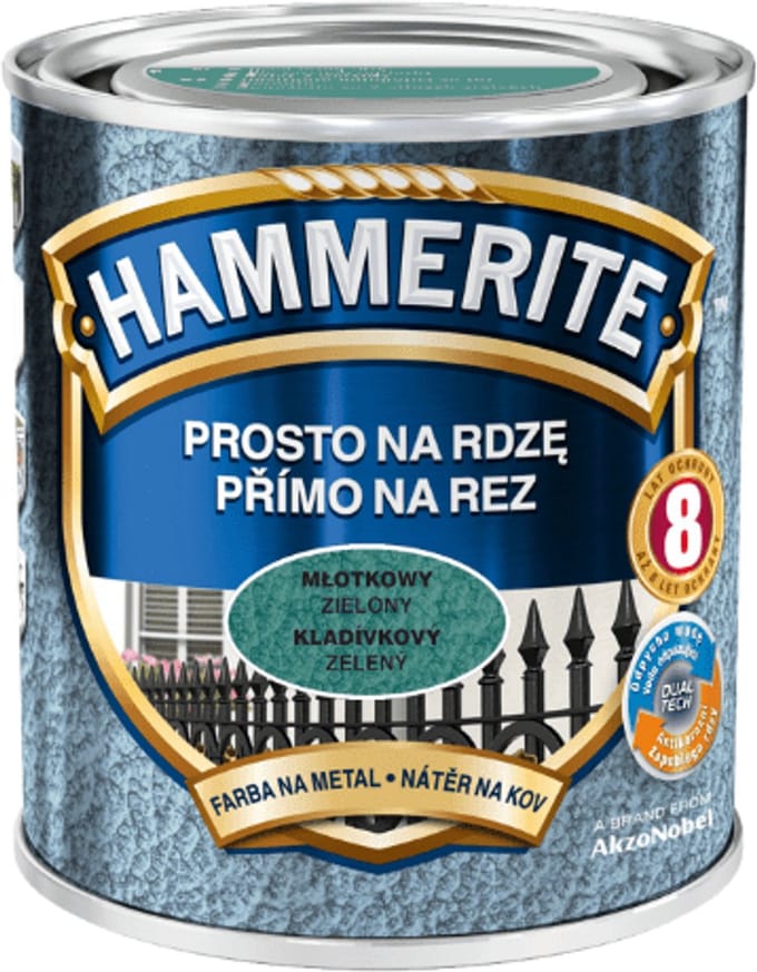 Hammerite Direct op roest hamer 0,25 l, groen