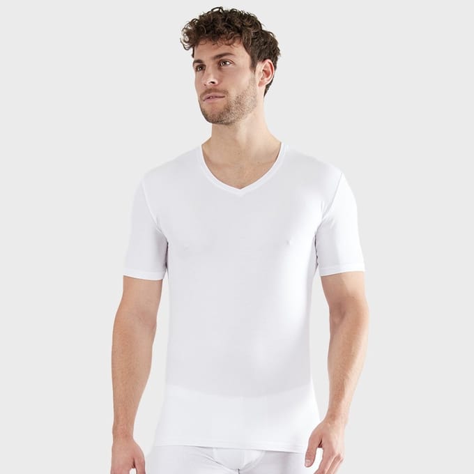 CECEBA Bamboo 2-pack Heren Ondershirt - V-hals - Wit