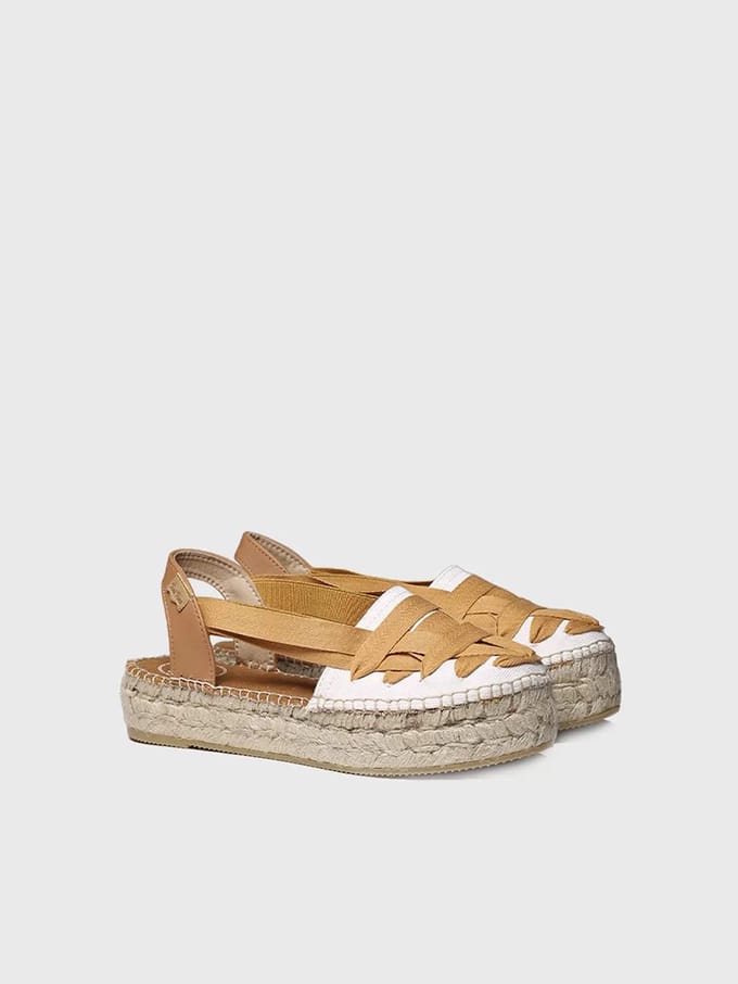 Platte espadrille met gekruiste bandjes | RIO-CU