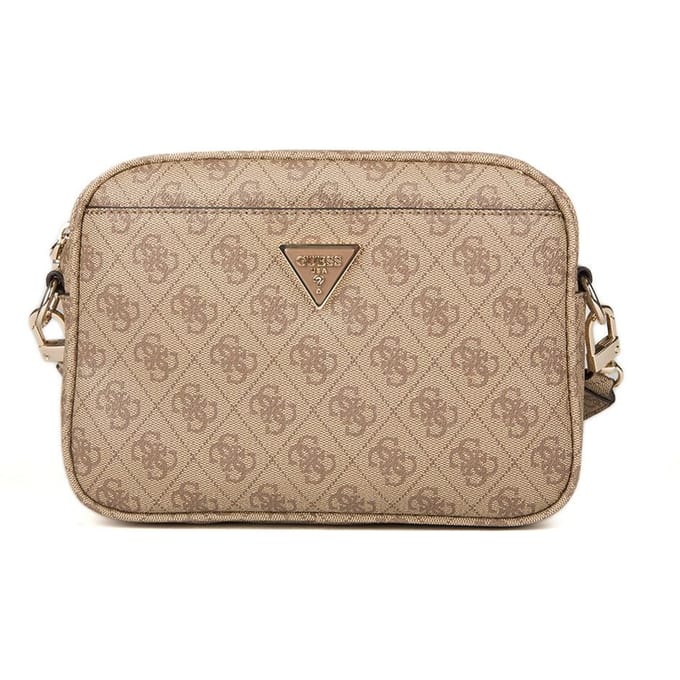 GUESS Schoudertas Meridian II Camera Bag Latte Logo Lichtbruin
