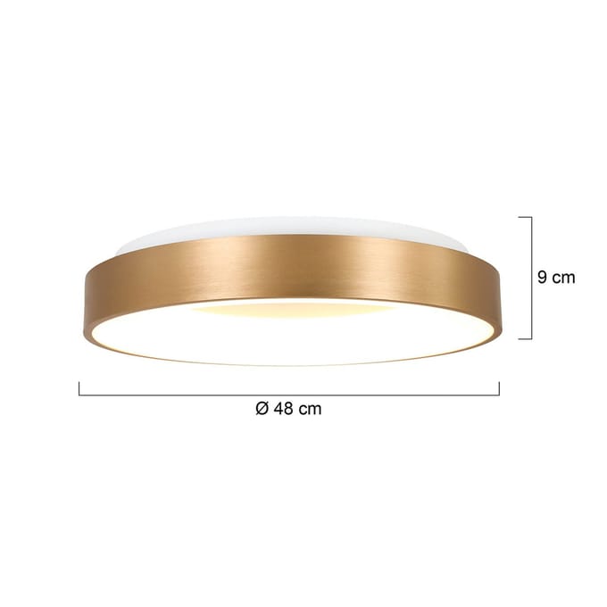 Plafonnier Ringlede 2563GO Goud Ø48cm - Modern design, kunststof en metaal, binnengebruik - Merk: Steinhauer
