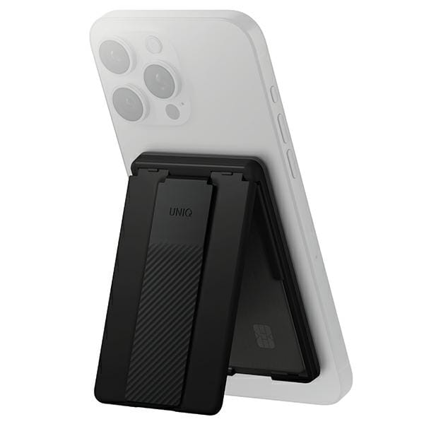 Portefeuille Magnétique UNIQ Heldro ID avec Support et Dragonne Noir/Noir Minuit