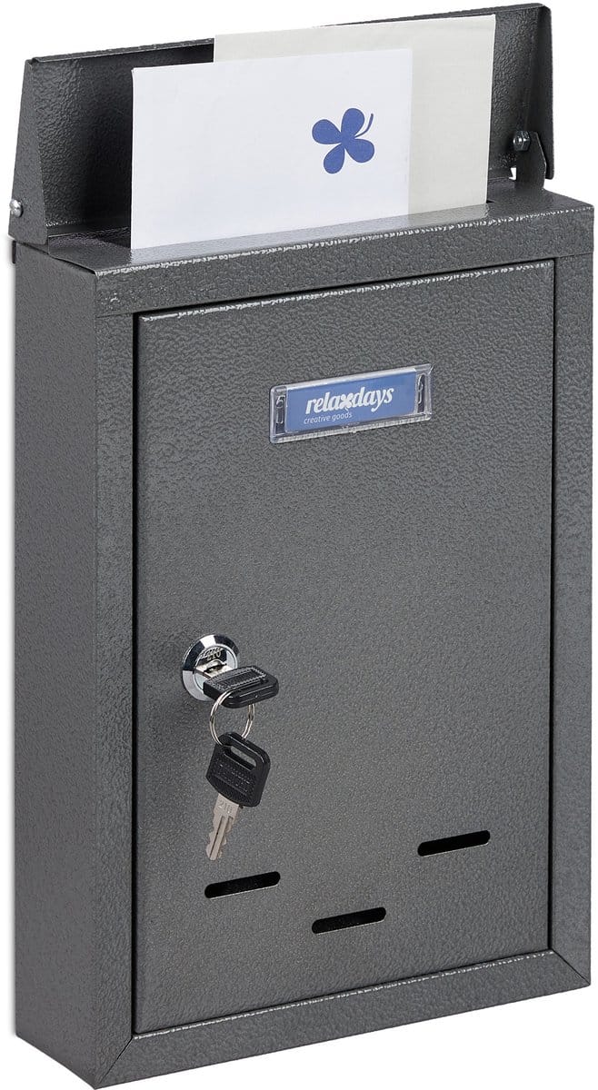 Compacte Wandbrievenbus - Met Sleutel - Grijs - Metaal