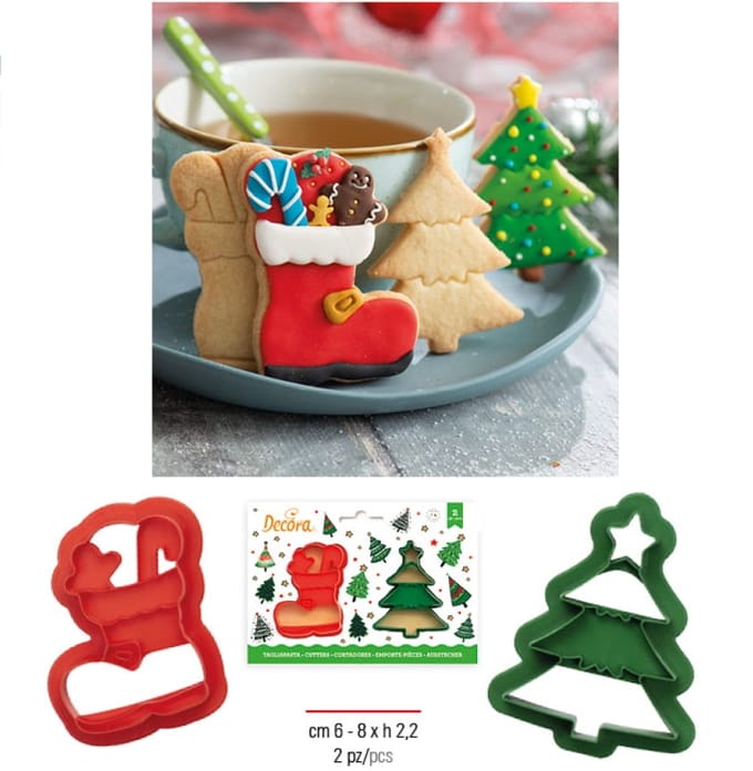Decora Koekjesvormpjes Set: Schoentje & Kerstboom (2 stuks)