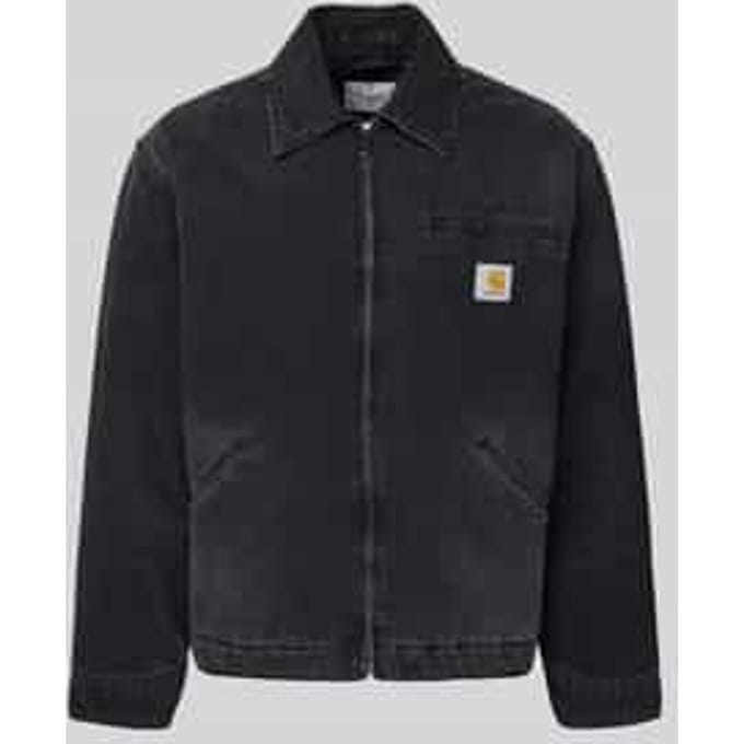 Jeansjack met ritssluiting en labeldetail model 'DETROIT'