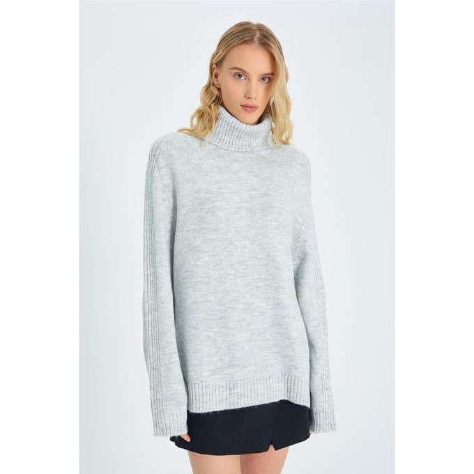 Losse Pas Turtleneck Gebreide Trui