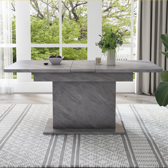 MODFU Uitschuifbare Eettafel Met Opbergruimte - Multifunctioneel - Modern - Spaanplaat En Metaal - Grijs