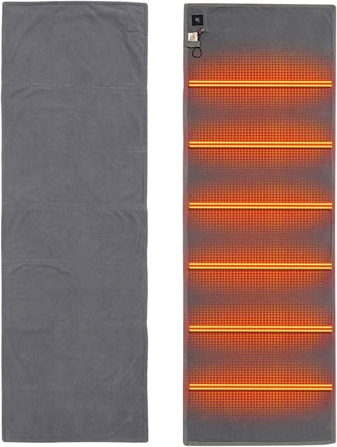 Slaapzakverwarming - Verwarmde deken - Buitenactiviteiten - Instelbare temperatuur - 198 x 62 cm - Grijs