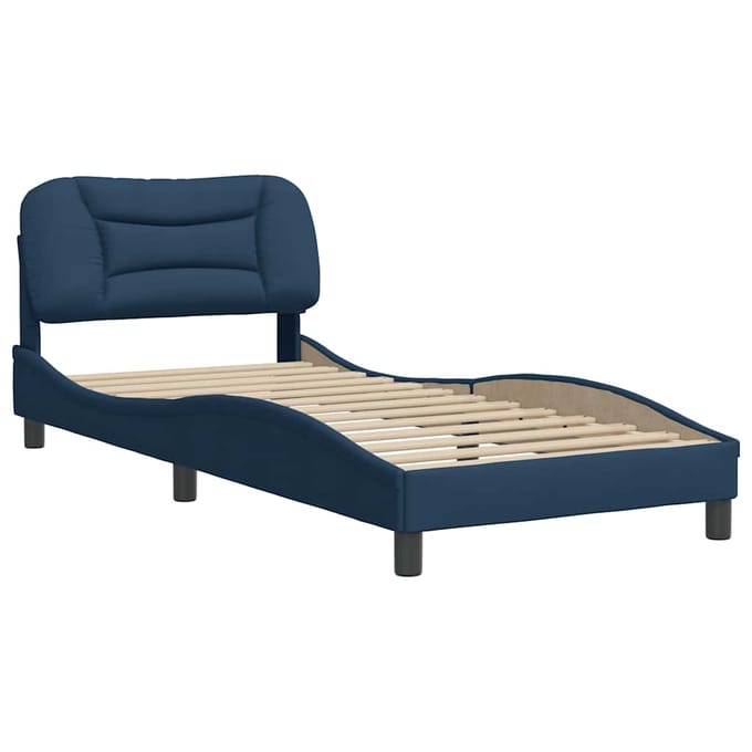 vidaXL - Bedframe - zonder - matras - "Hvar" - 90x200 - cm - stof - blauw