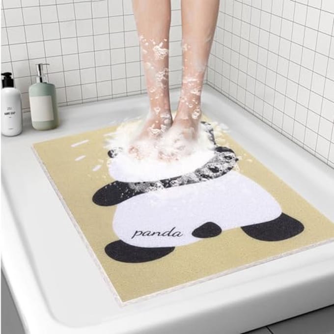 Antislip Douchemat met Panda Patroon - Zachte en Duurzame PVC Badkamermat