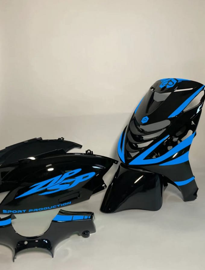 Piaggio Zip Stickerset - Sport Production - Licht blauw