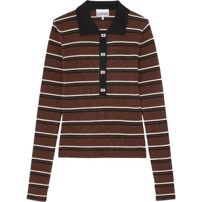 Ganni T-shirt en Polo Multicolor