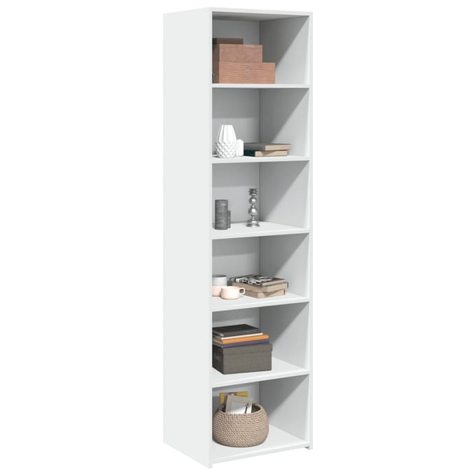 vidaXL - Hoge - kast - 50x41x185 - cm - bewerkt - hout - wit