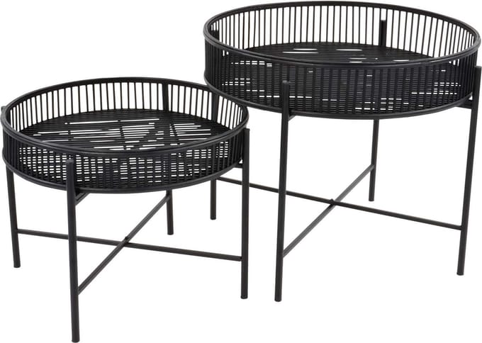 Bijzettafel Aiko Zwart - Set van twee