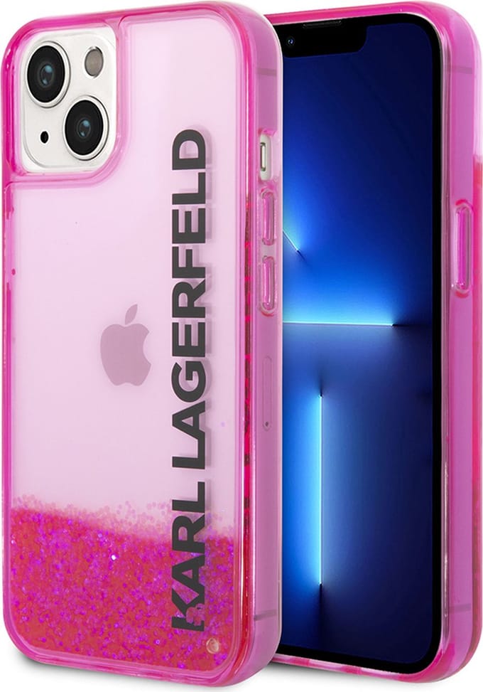 iPhone 14 Plus Backcase hoesje - Karl Lagerfeld - Effen Roze - Silicone