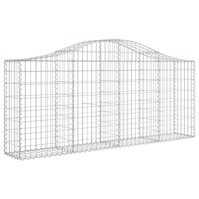 vidaXL - Schanskorf - gewelfd - 200x30x80/100 - cm - gegalvaniseerd - ijzer